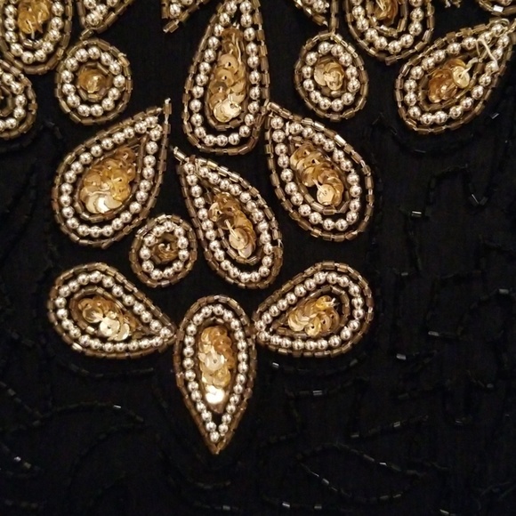 LAWRENCE KAZAR formal black and gold dress - Picture 2 of 3